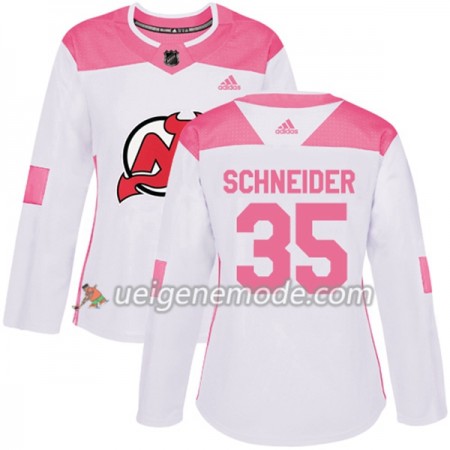 Dame Eishockey New Jersey Devils Trikot Cory Schneider 35 Adidas 2017-2018 Weiß Pink Fashion Authentic